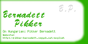 bernadett pikker business card